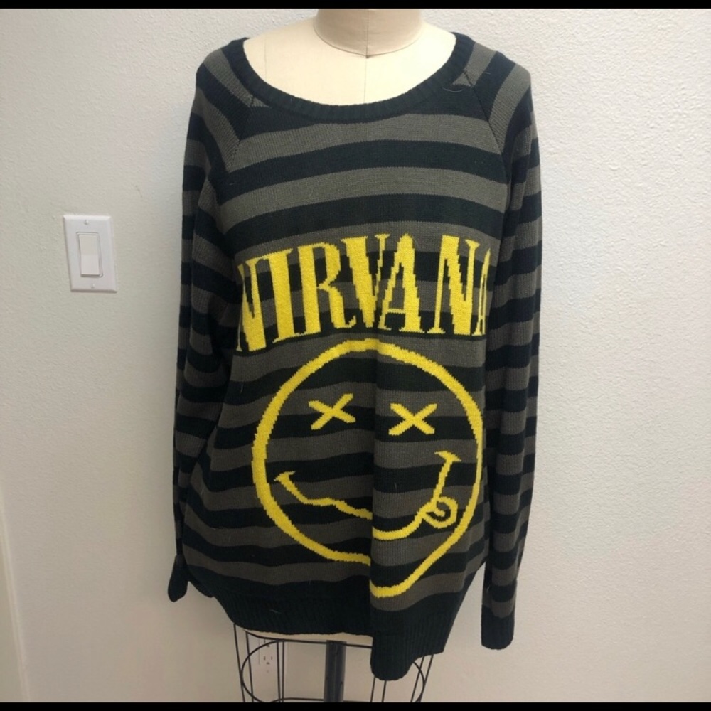Nirvana striped band sweater, XL, never worn